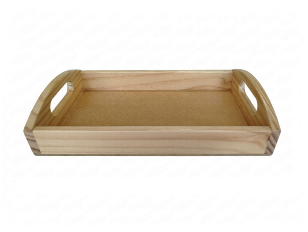 Bandeja de madera chica alargada